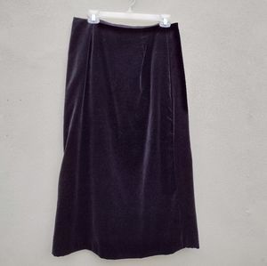 Vintage Olimpia Black Velvet Long Skirt with Lining in Size Medium